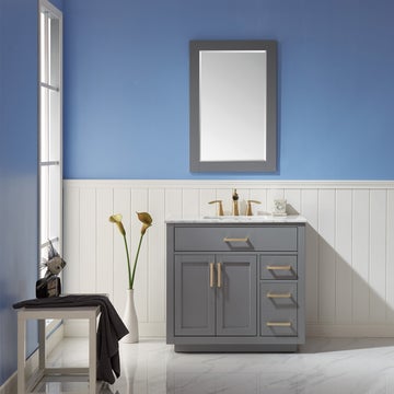 Altair Ivy 36" Single Bathroom Vanity Set in Marble Countertop