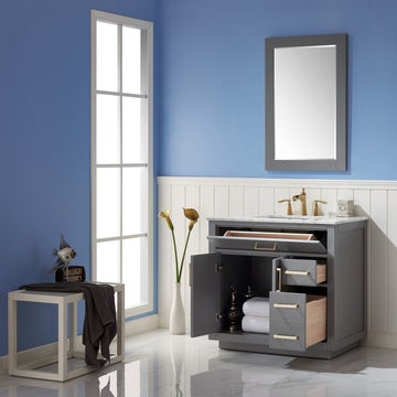 Altair Ivy 36" Single Bathroom Vanity Set in Marble Countertop