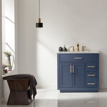 Altair Ivy 36" Single Bathroom Vanity Set in Marble Countertop
