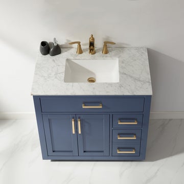 Altair Ivy 36" Single Bathroom Vanity Set in Marble Countertop