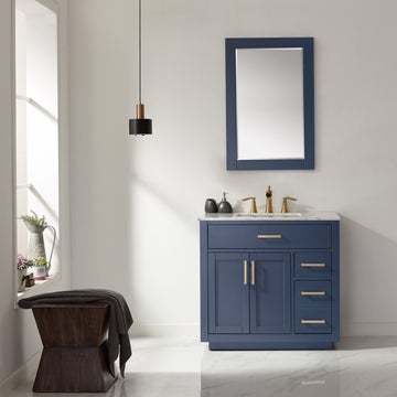 Altair Ivy 36" Single Bathroom Vanity Set in Marble Countertop