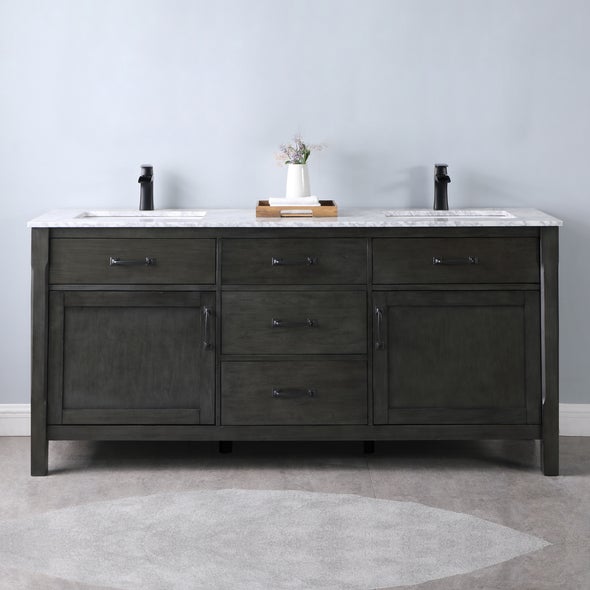 Altair Maribella 72" Double sinks Bathroom Vanity set with Marble Countertop