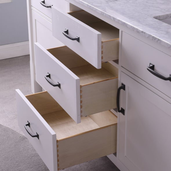 Altair Maribella 72" Double sinks Bathroom Vanity set with Marble Countertop