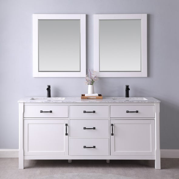Altair Maribella 72" Double sinks Bathroom Vanity set with Marble Countertop