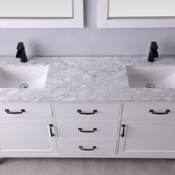 Altair Maribella 72" Double sinks Bathroom Vanity set with Marble Countertop