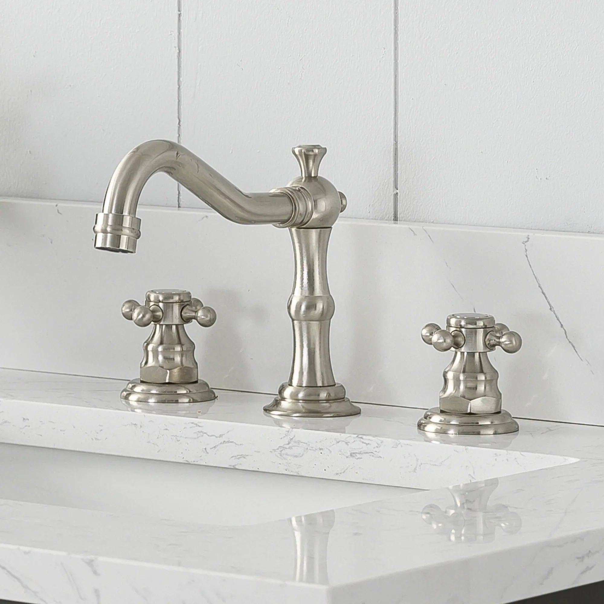 Vanity Art 54-Inch54 in. W x 22 in. D x 34.5 in. H Double Sink Freestanding Bathroom Vanity with Engineered Marble Top - VA5054