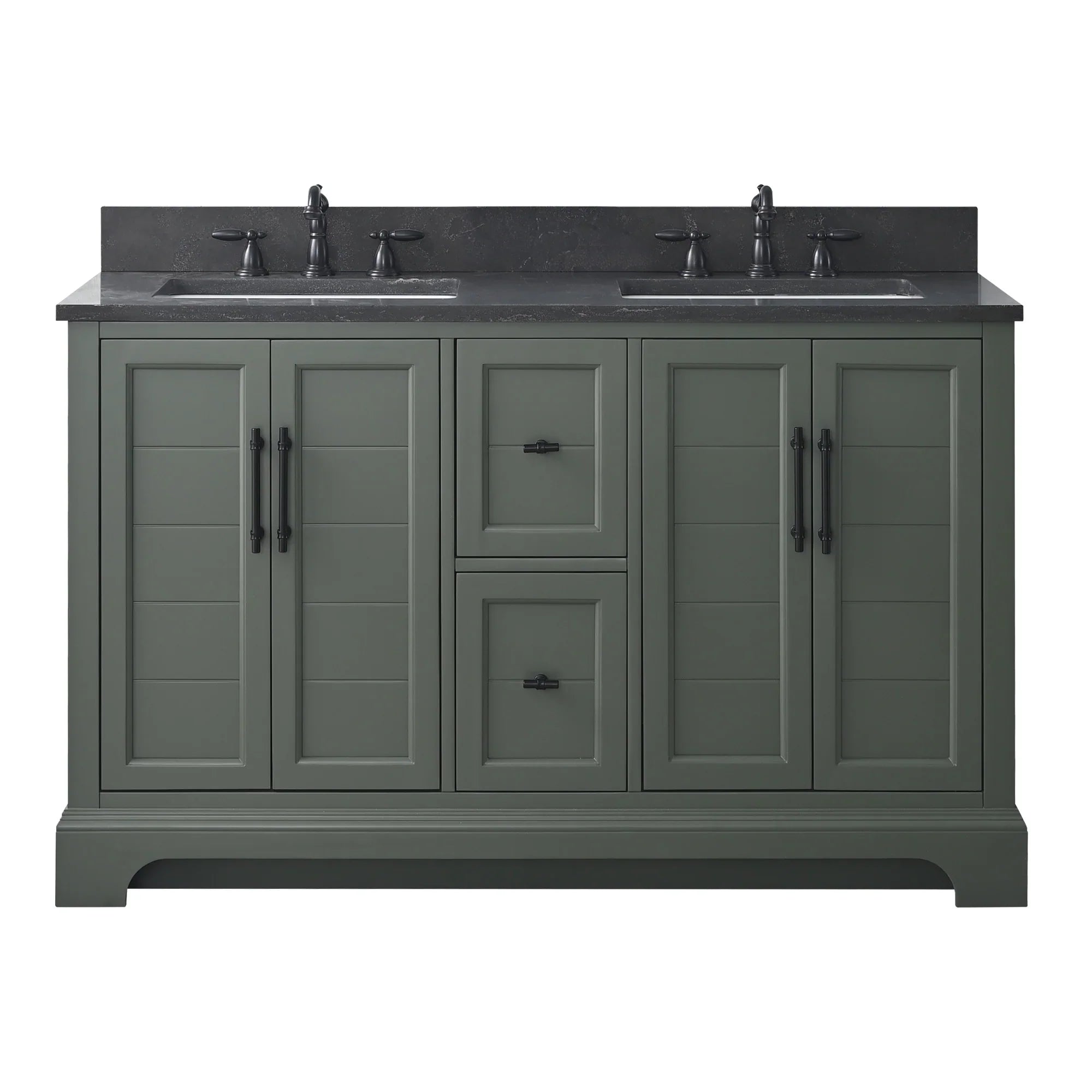 Vanity Art 54-Inch54 in. W x 22 in. D x 34.5 in. H Double Sink Freestanding Bathroom Vanity with Engineered Marble Top - VA5054